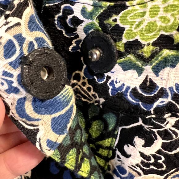 Chico's Black Floral Button Front Jackets Size Small Sequins Beaded Cotton - Picture 4 of 11